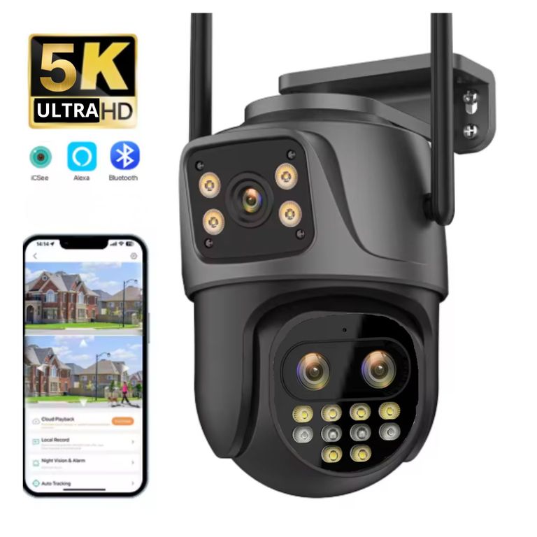 CAMARA WIFI 360° IP 66 CON DOBLE LENTE 5K ZOOM OPTICO