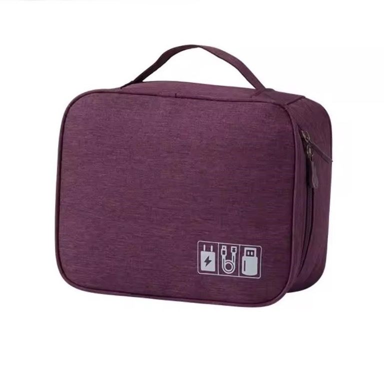 Estuche Organizador Porta Cable-Cargador-Auricular Grande-Morado