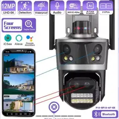OEM - CAMARA WIFI 360° IP 66 CON TRIPLE LENTE CON ZOOM OPTICO ALARMA CON SIRENA