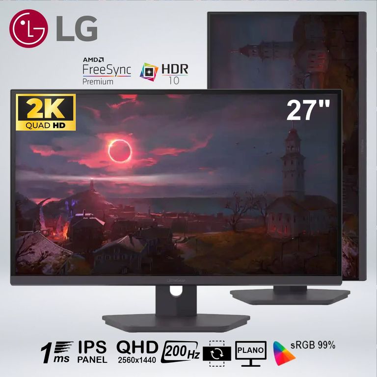 MONITOR ULTRAGEAR 27G610A-B QHD 27 " IPS 200hz 1ms HDR400 AMDfreesync PIVOT
