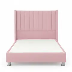 GENERICO - Cama Tapizada Confort Lineal Cromo Rosa 2 Plz