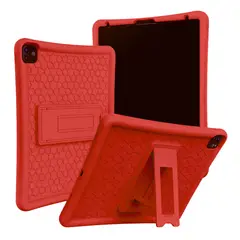 GENERICO - Funda Protector Antigolpe Goma con Soporte Para A9 Plus 11" - ROJO