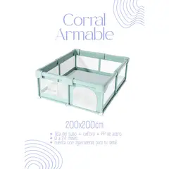 GENERICO - Corral Armable 200x200cm - COLOR VERDE