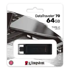 KINGSTON - MEMORIA USB TIPO C DATATRAVELER 70 DE 64 GB