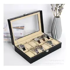 GENERICO - Porta Relojes - Organizador De Relojes 12 Reloj Negro