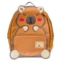 GENERICO - Mochila de Cuero PU Capibara Tamaño A4