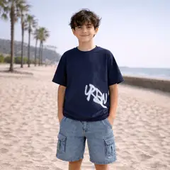 LE PETIT COMPANY - Polo Boxy Urbn Niño Azul 100 Algodón