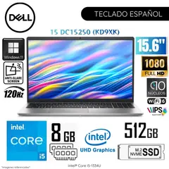 DELL - Laptop 15 DC15250 Intel Core i5-1354U 8GB RAM 512GB SSD 15.6" FHD 120Hz