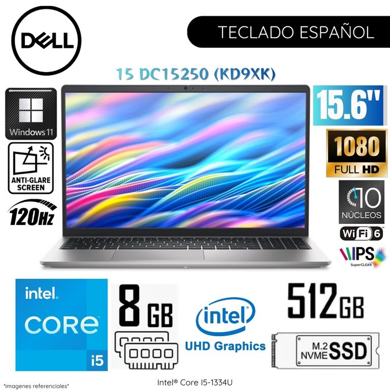 Laptop 15 DC15250 Intel Core i5-1354U 8GB RAM 512GB SSD 15.6" FHD 120Hz