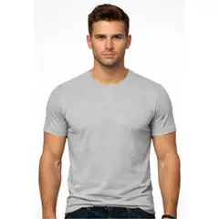 ENKI - Polo Slim Fit Hombre Gris Melange Manga Corta Cuello Redondo