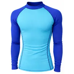 AQUA&MODA - LICRA CON PROTECCION UV AQUAMODA LAMSLCCMA1 UNISEX CELESTE CON MANGAS AZULES SIN LOGO