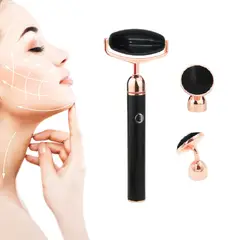 GENERICO - Masajeador Facial Obsidiana Negra Reafirmante Vibración Carga USB