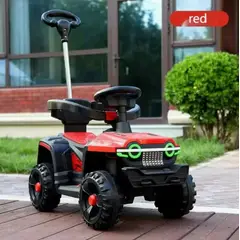 GENERAL - Buggy Eléctrico Musical Luces Doble Potencia con sombrilla Rojo