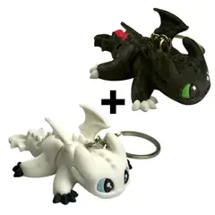 GENERICO - Llavero de Night Fury y Light Fury 6x8x3cm