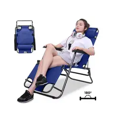 GENERICO - Silla reclinable para playa o camping - Azul