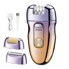 GENERICO - Depiladora Facial y Corporal para Dama 3 en 1 Recargable Rozia con Afeitadora y Callos