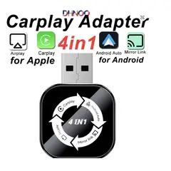 PUREPOWER - Adaptador 4 en1 CarPlay Inalámbrico para iPhone/Android - Espejo Pantalla Coche, Conexión Auto