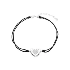 SANTORAL - Pulsera Corazón Brillos - Hilo y Plata