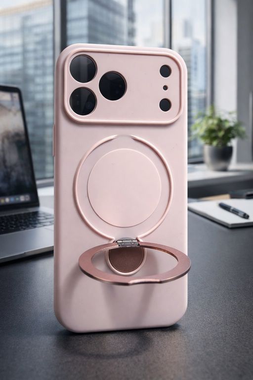 Case Funda Iphone 17 Pro Max Con Soporte Palo Rosa - Magsafe