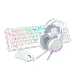 ANTRYX - Teclado Mouse Auricular Gaming Gc-3100 X3 Sw Red Rgb Mecánico Color Blanco