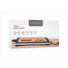 WHITELINE - Grill Eléctrico Antiadherente 2200W Placa 51.5 x 25 cm