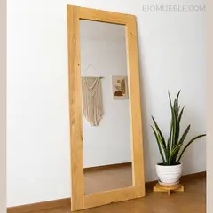 GENERICO - Espejo RAISSA de Cuerpo Completo de madera reciclada de Palets de pino 160 cm x 70 cm
