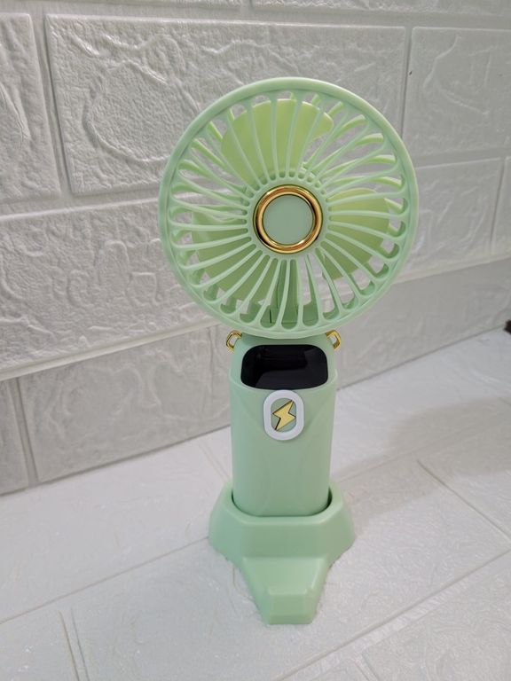 VENTILADOR RECARGABLE VERDE LIMON DE 5 VELOCIDADES