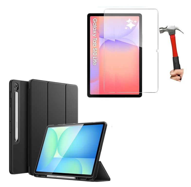 Funda Case + Mica de Vidrio 9H PARA Samsung tab S10 Lite 2025 SM-X400 protector porta lápiz