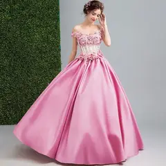 GENERICO - Vestido Princesa Mujer Quinceañera Talla S Rosado