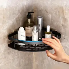 GENERICO - Esquinero Organizador De Ducha de Aluminio - Negro