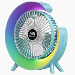 VLASS TECH - Ventilador Portátil 3 Velocidades con Luz RGB