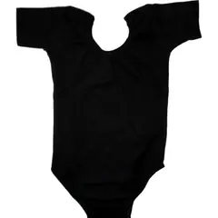 NACIONAL - Body Leotard Algodón Manga Corta para Ballet y Danza - Negro