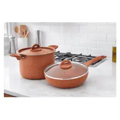 BEHOME - Set Espaguetera + Wok Antiadherente con Tapas de Vidrio