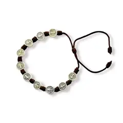 SANTORAL - Pulsera Denario San Benito x10 - Hilo