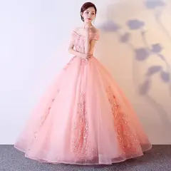 GENERICO - Vestido Princesa Mujer Quinceañera Melón Talla M