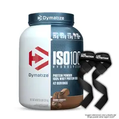 DYMATIZE - Iso 100 3 LB Proteina Hidrolizada - Gourmet Chocolate + Straps