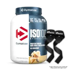 DYMATIZE - Iso 100 3 LB Proteina Hidrolizada - Gourmet Vainilla + Straps