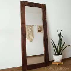 GENERICO - Espejo de Cuerpo Completo RAISSA Madera de Palets Reciclados Añejo