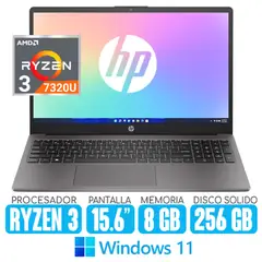 HP - Laptop Ryzen 3-7320U SSD 256gb RAM 8gb Pant 15.6 HD Windows