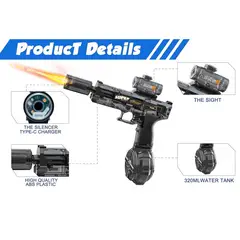 GENERICO - PISTOLA DE AGUA ELECTRICA CON LUCES RGB