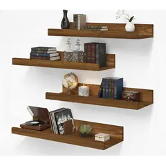 GENERICO - Repisa Flotante Con Borde De Melamina CARAMELO 40 CM