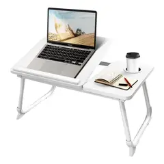 EVERSO - Mesa Portátil Plegable Para Cama Y Notebook Multifuncional Blanco