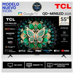 TCL - Televisor 55" Qd Miniled 4K 55C6K Google TV 2025