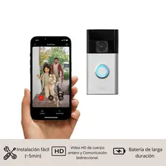 RING - Video Portero Inteligente Video Doorbell 2da Gen - Satin Nickel