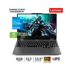 LENOVO - Laptop LOQ 15IAX9, CI5-12450HX, 8Gb Ram/ 512Gb SSD/ 15.6” FHD/ RTX 3050 6Gb - 83GS006WLM