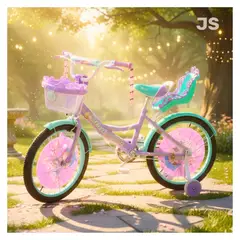 GENERICO - Bicicleta Infantil Aro 20 Con Canasto Y Ruedas De Apoyo - Niña Verde