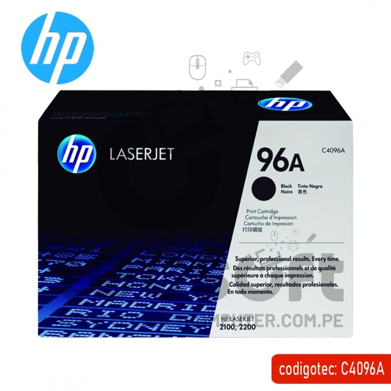 TONER HP C4096A 96A NEGRO 5.000 PAGINAS L.J. 2100 (F.VENCIDA) (ORIGINAL)