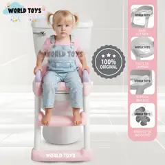 BABY - Escalera de Baño para Niños «SUZ» con Acolchado Pink