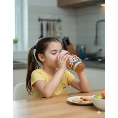 GENERICO - Tomatodo Acrílico de Ositos Anticaída Tapa Enroscable con Lanyard Envase Rosado 500 ml