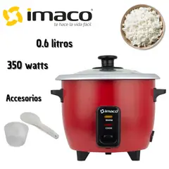 IMACO - Olla arrocera Multiusos RC006R 0.6 Litros 350 Watts Rojo